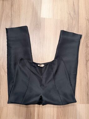 100% silk Black mid waist pencil Leg Pants